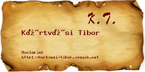Körtvési Tibor névjegykártya